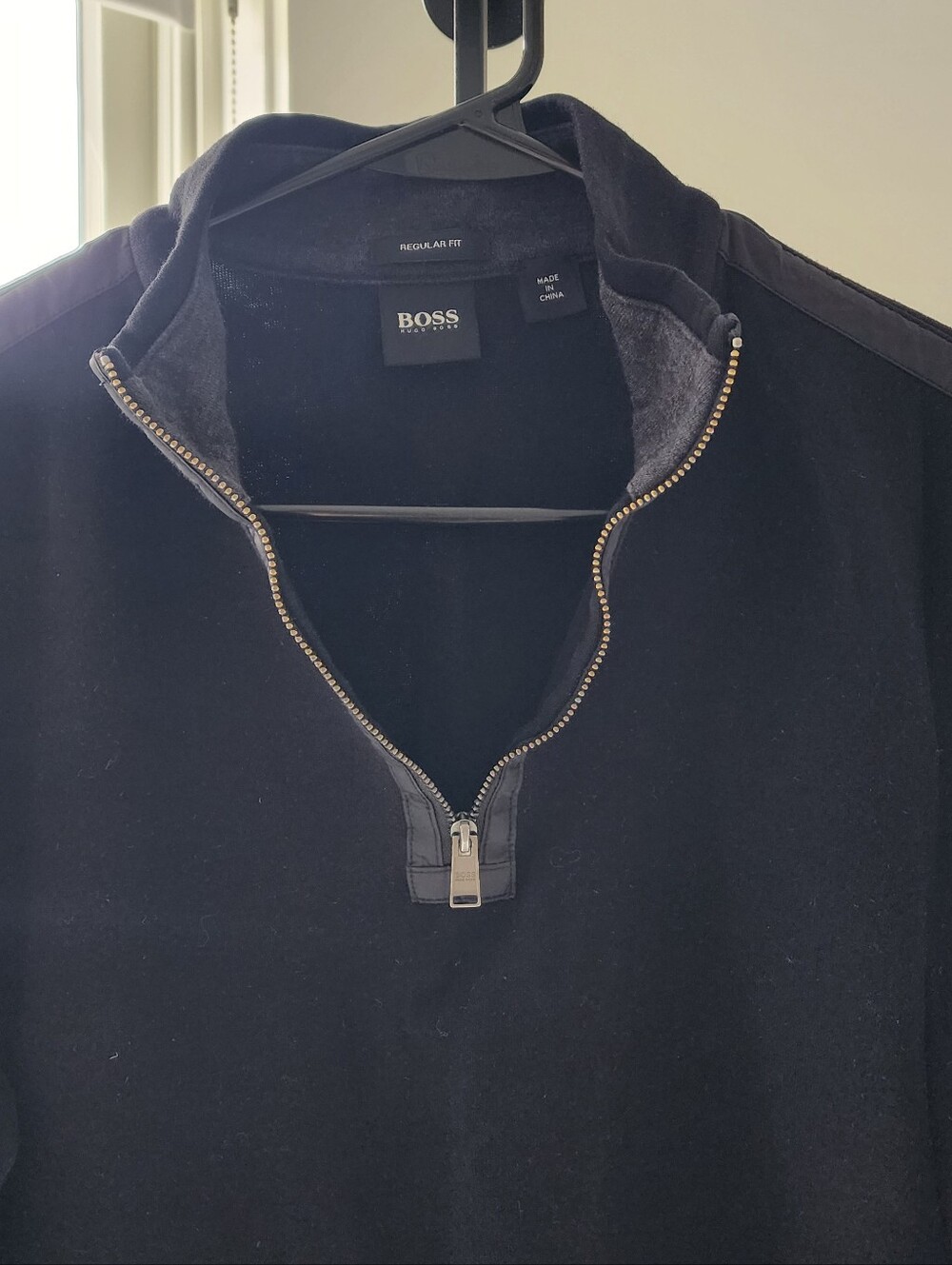 Hugo Boss Black Quarter-Zip Mock Collar Men's Sweater Size M - Picture 7 of 12